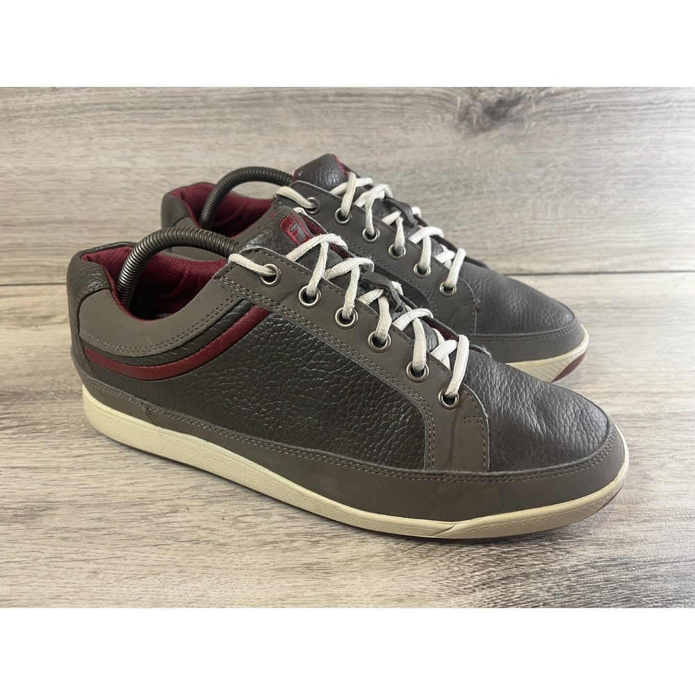 Footjoy Grey Golf‎ Shoe 54238 Mens 8.5 Leather Contour Casual Spikeless Lace Up